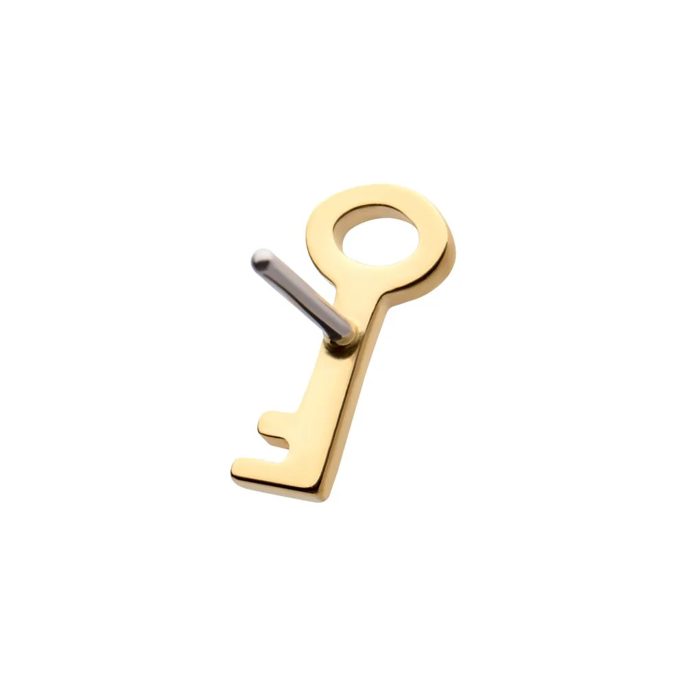 14Kt Yellow Gold Threadless with Key Top - Image 3
