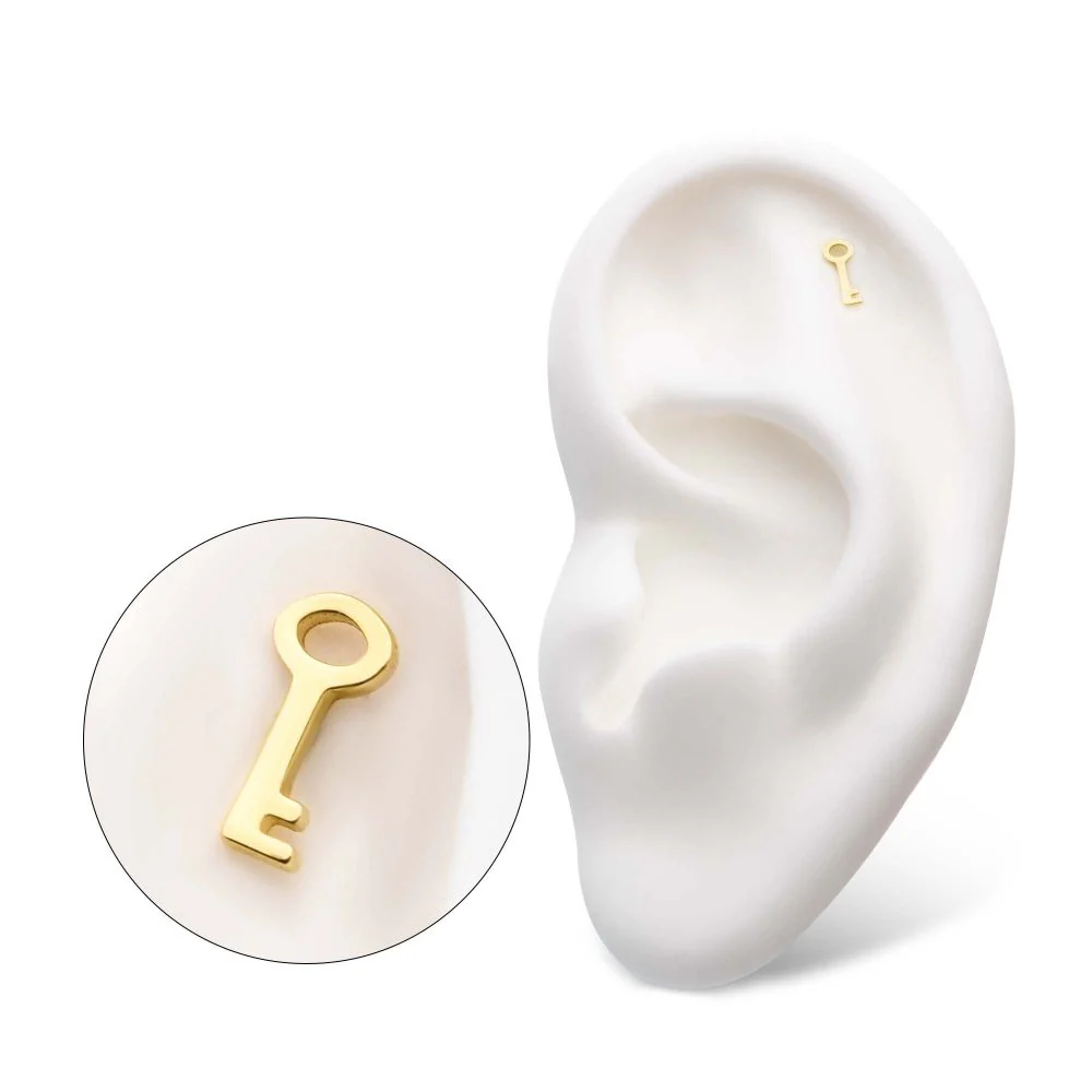 14Kt Yellow Gold Threadless with Key Top - Image 5
