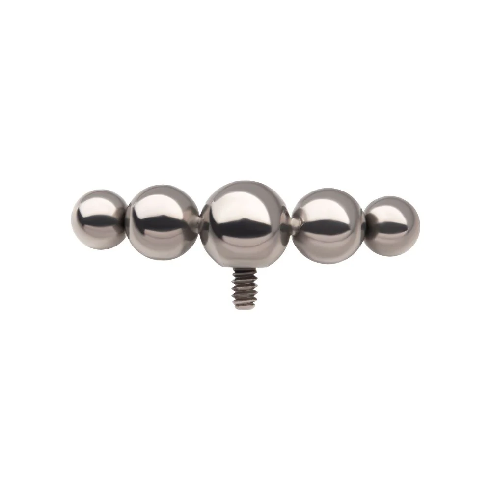 Titanium Internally Threaded with 5-Cluster Bead Top - Image 3