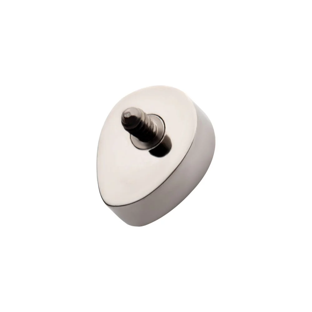 Titanium Internally Threaded with Bezel Set CZ Pear-Shaped Top - Image 3