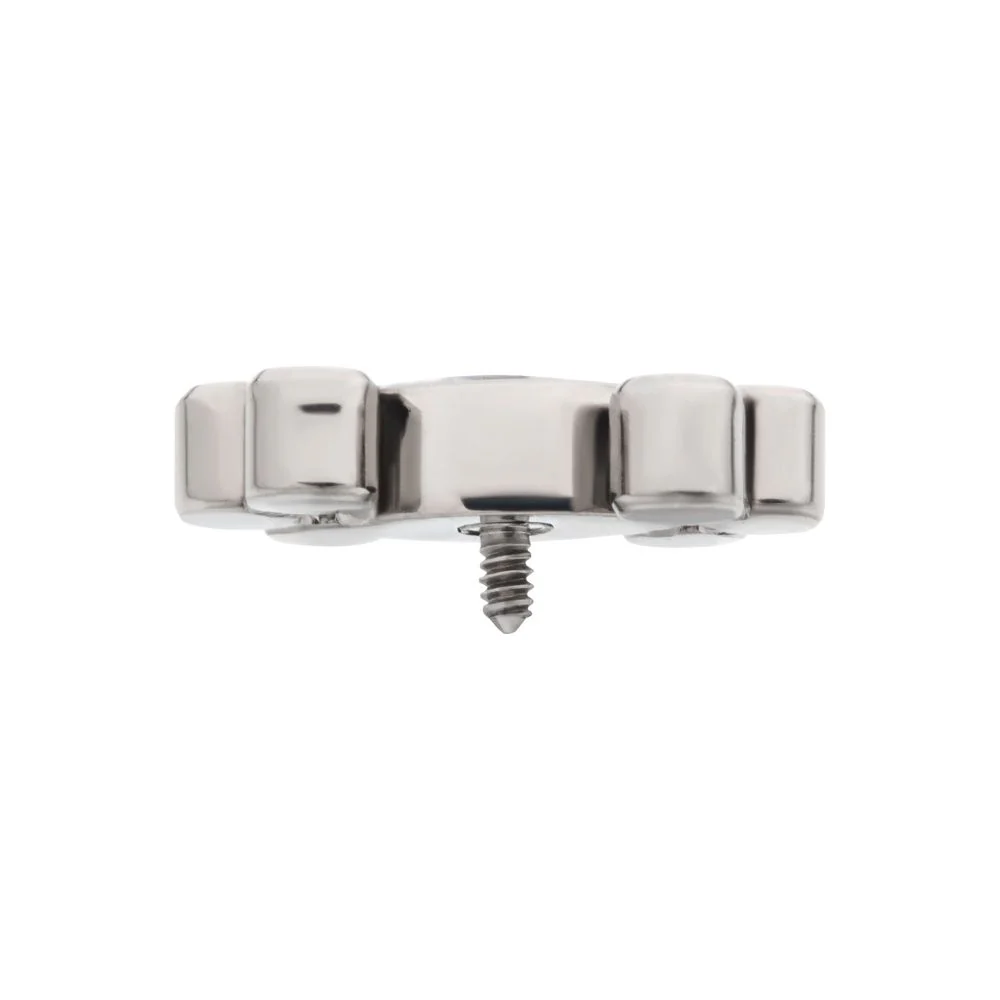 Titanium Internally Threaded with Clustered Bezel Set Marquise & Round CZ Top - Image 3