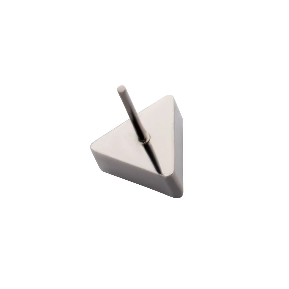 Titanium Threadless with Bezel Set CZ Triangular Shape Top - Image 4